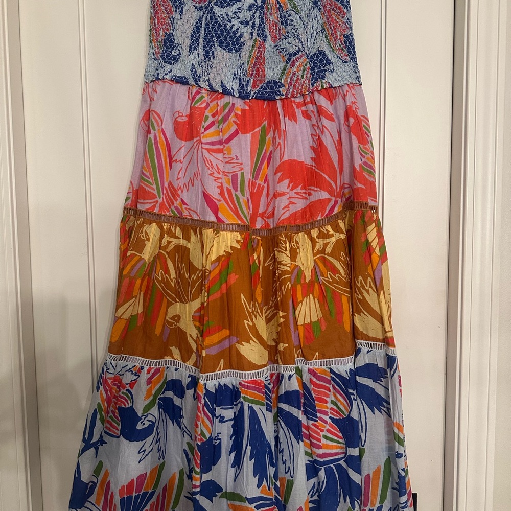 FARM Rio Maxi Bubble Skirt in Pink and Orange - Picture 3 of 9